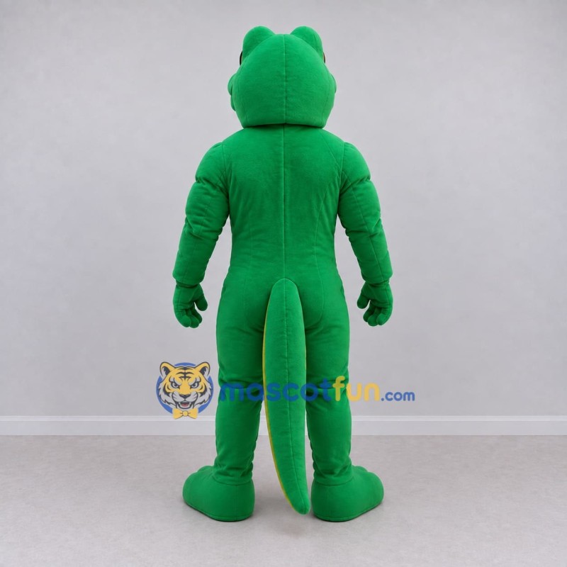 Custom Green and Yellow Crocodile Character Mascot Costume Adult Full Body Suit for Wildlife Events Custom Green and Yellow Crocodile Character Mascot Costume Adult Full Body Suit for Wildlife Events
