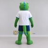 Custom Green and White Dinosaur Character in Sportswear Mascot Costume Adult Full Body Suit for Sports Events Custom Green and White Dinosaur Character in Sportswear Mascot Costume Adult Full Body Suit for Sports Events
