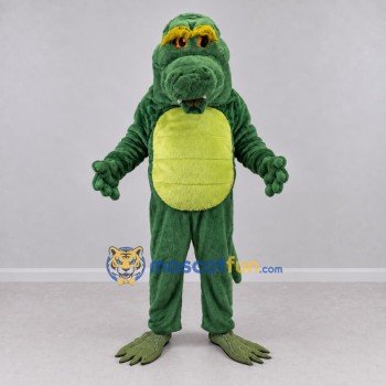 Custom Green and Yellow Reptile Character Mascot Costume Adult Full Body Suit for Wildlife Events Custom Green and Yellow Reptile Character Mascot Costume Adult Full Body Suit for Wildlife Events