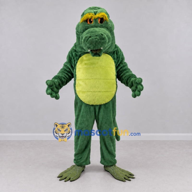 Custom Green and Yellow Reptile Character Mascot Costume Adult Full Body Suit for Wildlife Events Custom Green and Yellow Reptile Character Mascot Costume Adult Full Body Suit for Wildlife Events