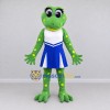 Custom Green and Blue Frog Cheerleader Mascot Costume Adult Full Body Suit for Sports Events Custom Green and Blue Frog Cheerleader Mascot Costume Adult Full Body Suit for Sports Events