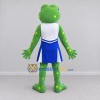 Custom Green and Blue Frog Cheerleader Mascot Costume Adult Full Body Suit for Sports Events Custom Green and Blue Frog Cheerleader Mascot Costume Adult Full Body Suit for Sports Events