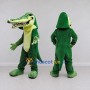 Custom Green and Cream Crocodile Mascot Costume Adult Full Body Suit for Wildlife Events