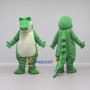 Custom Green and White Crocodile Character Mascot Costume Adult Full Body Suit for Wildlife Events