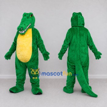 Custom Green and Yellow Crocodile Mascot Costume Adult Full Body Suit for Wildlife Events
