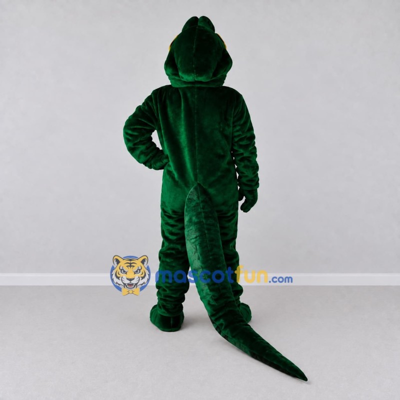 Custom Dark Green and Yellow Crocodile Mascot Costume Adult Full Body Suit for Wildlife Events