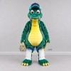 Custom Teal and Yellow Dinosaur Character with a Cap Mascot Costume Adult Full Body Suit for School Events Custom Teal and Yellow Dinosaur Character with a Cap Mascot Costume Adult Full Body Suit for School Events