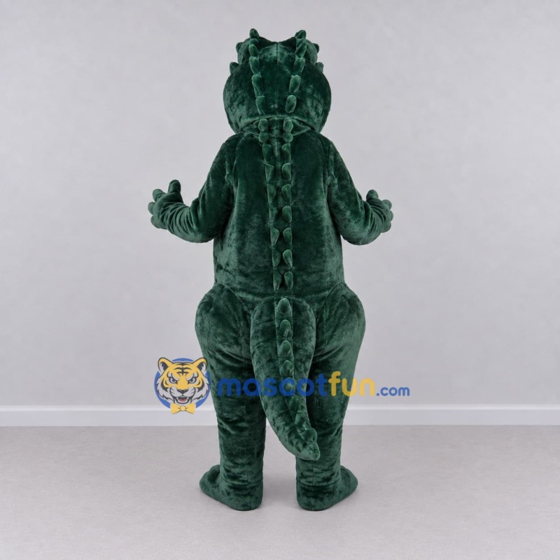 Custom Dark Green Fierce Dinosaur Character Mascot Costume Adult Full Body Suit for Dinosaur Events