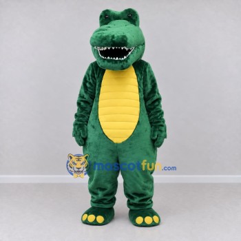 Custom Green and Yellow Crocodile Character Mascot Costume Adult Full Body Suit for Wildlife Events Custom Green and Yellow Crocodile Character Mascot Costume Adult Full Body Suit for Wildlife Events