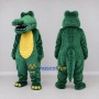 Custom Green and Yellow Crocodile Character Mascot Costume Adult Full Body Suit for Wildlife Events