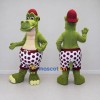 Custom Olive Green and Burgundy Crocodile in Shorts and a Cap Mascot Costume Adult Full Body Suit for Summer Events