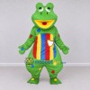 Custom Green and Multicolor Frog Character Mascot Costume Adult Full Body Suit for School Events Custom Green and Multicolor Frog Character Mascot Costume Adult Full Body Suit for School Events