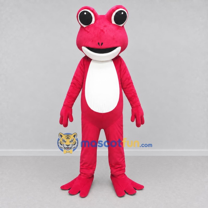 Custom Red and White Frog Mascot Costume Adult Full Body Suit for School Events Custom Red and White Frog Mascot Costume Adult Full Body Suit for School Events