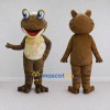 Custom Brown and Cream Frog Character Mascot Costume Adult Full Body Suit for School Events Custom Brown and Cream Frog Character Mascot Costume Adult Full Body Suit for School Events