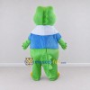 Custom Light Green and Blue Crocodile in a Jacket Mascot Costume Adult Full Body Suit for School Events Custom Light Green and Blue Crocodile in a Jacket Mascot Costume Adult Full Body Suit for School Events