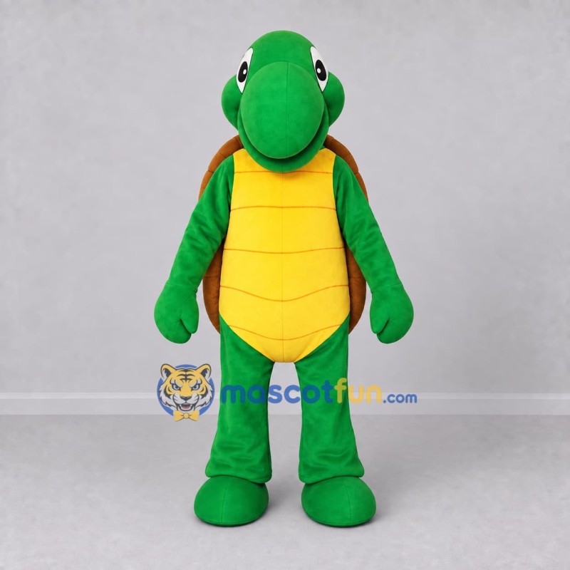 Custom Green and Brown Turtle Character Mascot Costume Adult Full Body Suit for Wildlife Events Custom Green and Brown Turtle Character Mascot Costume Adult Full Body Suit for Wildlife Events