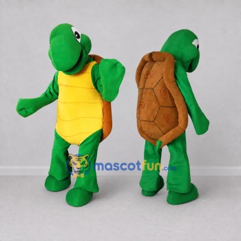 Custom Green and Brown Turtle Character Mascot Costume Adult Full Body Suit for Wildlife Events