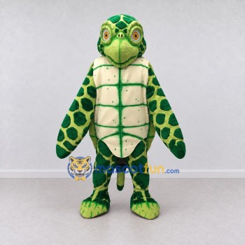 Custom Green and Cream Sea Turtle Mascot Costume Adult Full Body Suit for Ocean Events Custom Green and Cream Sea Turtle Mascot Costume Adult Full Body Suit for Ocean Events