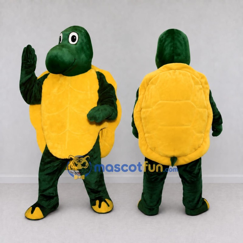 Custom Dark Green and Yellow Turtle Mascot Costume Adult Full Body Suit for Wildlife Events Custom Dark Green and Yellow Turtle Mascot Costume Adult Full Body Suit for Wildlife Events