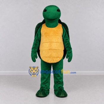 Custom Green and Yellow Turtle Character Mascot Costume Adult Full Body Suit for Wildlife Events