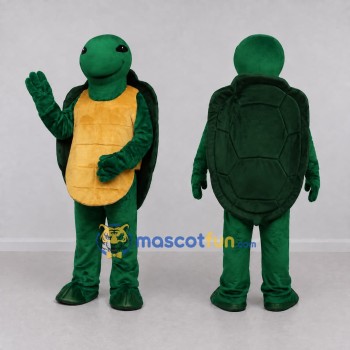 Custom Green and Yellow Turtle Character Mascot Costume Adult Full Body Suit for Wildlife Events