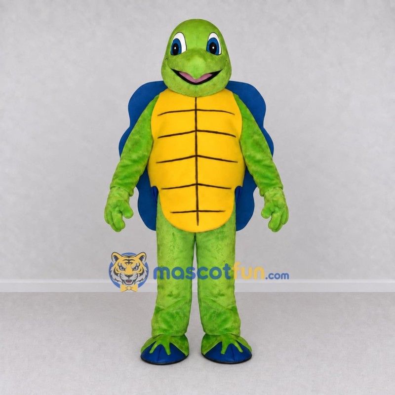 Custom Light Green and Blue Turtle Character Mascot Costume Adult Full Body Suit for School Events Custom Light Green and Blue Turtle Character Mascot Costume Adult Full Body Suit for School Events