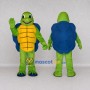 Custom Light Green and Blue Turtle Character Mascot Costume Adult Full Body Suit for School Events