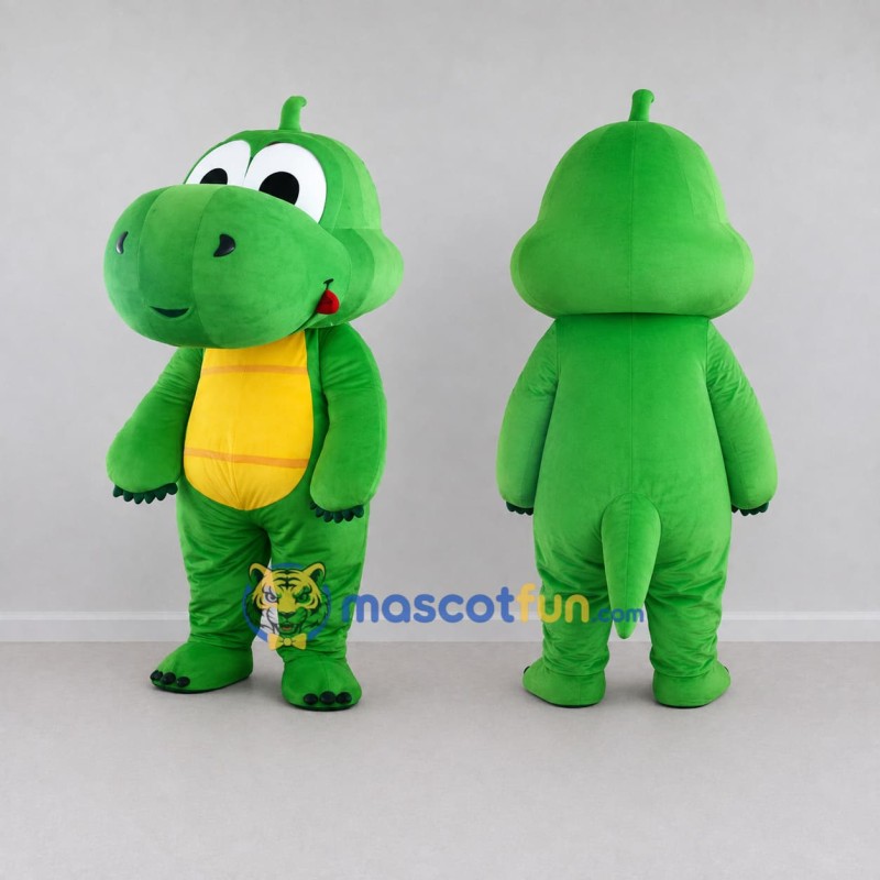 Custom Green and Yellow Dinosaur Character Mascot Costume Adult Full Body Suit for Dinosaur Events Custom Green and Yellow Dinosaur Character Mascot Costume Adult Full Body Suit for Dinosaur Events