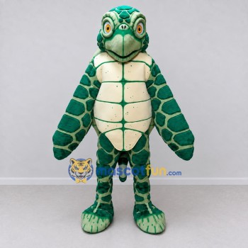 Custom Green and Cream Sea Turtle Mascot Costume Adult Full Body Suit for Ocean Events Custom Green and Cream Sea Turtle Mascot Costume Adult Full Body Suit for Ocean Events