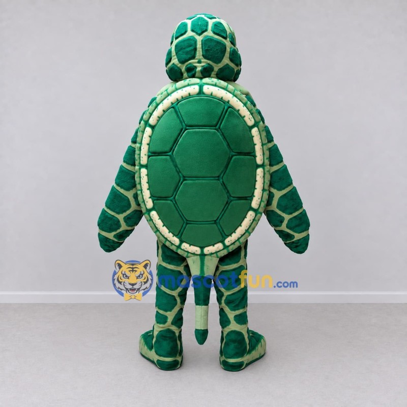 Custom Green and Cream Sea Turtle Mascot Costume Adult Full Body Suit for Ocean Events Custom Green and Cream Sea Turtle Mascot Costume Adult Full Body Suit for Ocean Events