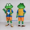 Custom Green and Orange Frog Explorer Character Mascot Costume Adult Full Body Suit for Outdoor Events Custom Green and Orange Frog Explorer Character Mascot Costume Adult Full Body Suit for Outdoor Events