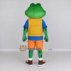 Custom Green and Orange Frog Explorer Character Mascot Costume Adult Full Body Suit for Outdoor Events Custom Green and Orange Frog Explorer Character Mascot Costume Adult Full Body Suit for Outdoor Events