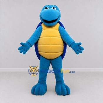 Custom Blue and Yellow Turtle Character Mascot Costume Adult Full Body Suit for Ocean Events Custom Blue and Yellow Turtle Character Mascot Costume Adult Full Body Suit for Ocean Events