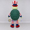Custom Green and Red Turtle in a Stars and Stripes Outfit Mascot Costume Adult Full Body Suit for Community Events Custom Green and Red Turtle in a Stars and Stripes Outfit Mascot Costume Adult Full Body Suit for Community Events