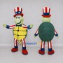 Custom Green and Red Turtle in a Stars and Stripes Outfit Mascot Costume Adult Full Body Suit for Community Events