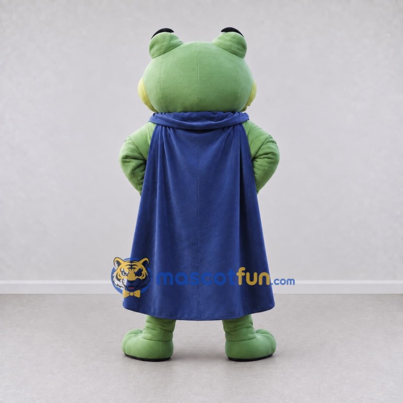 Custom Green and Blue Superhero Frog Mascot Costume Adult Full Body Suit for Theme Parties