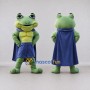 Custom Green and Blue Superhero Frog Mascot Costume Adult Full Body Suit for Theme Parties