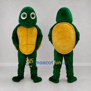Custom Green and Yellow Turtle Character Mascot Costume Adult Full Body Suit for Wildlife Events