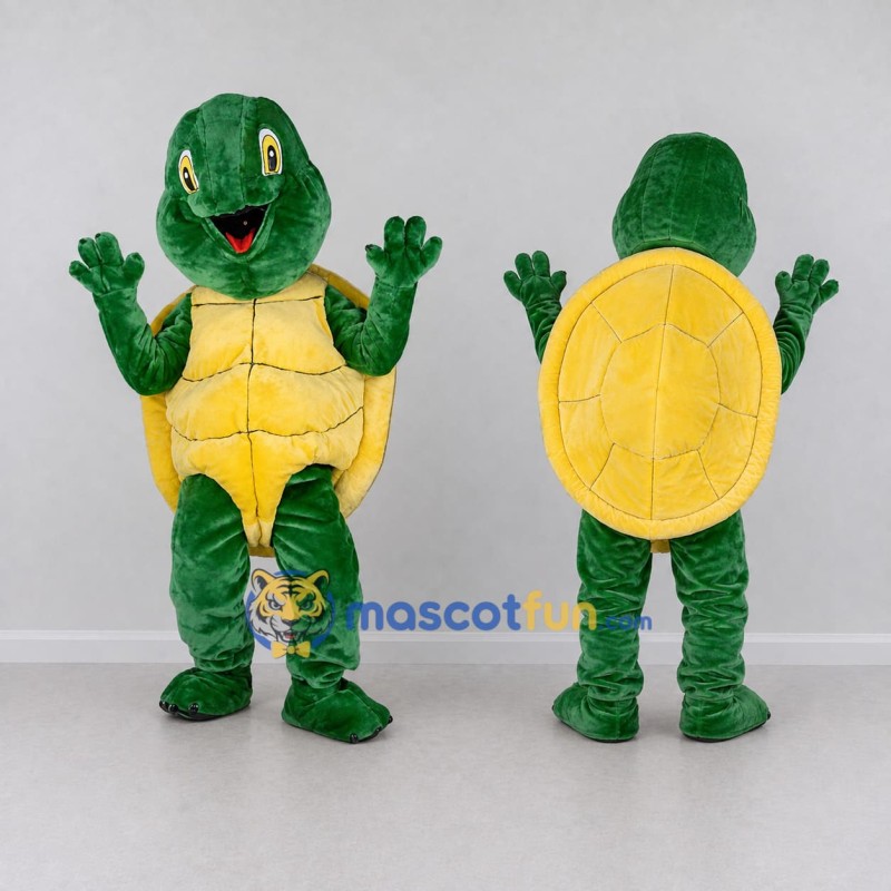 Custom Green and Yellow Turtle Character Mascot Costume Adult Full Body Suit for Wildlife Events Custom Green and Yellow Turtle Character Mascot Costume Adult Full Body Suit for Wildlife Events