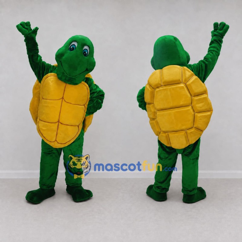 Custom Green and Yellow Turtle Character Mascot Costume Adult Full Body Suit for Wildlife Events Custom Green and Yellow Turtle Character Mascot Costume Adult Full Body Suit for Wildlife Events