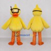 Custom Yellow and Orange Duck with a Snorkel Mask Mascot Costume Adult Full Body Suit for Summer Events