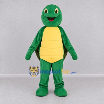 Custom Green and Yellow Turtle Character Mascot Costume Adult Full Body Suit for Wildlife Events