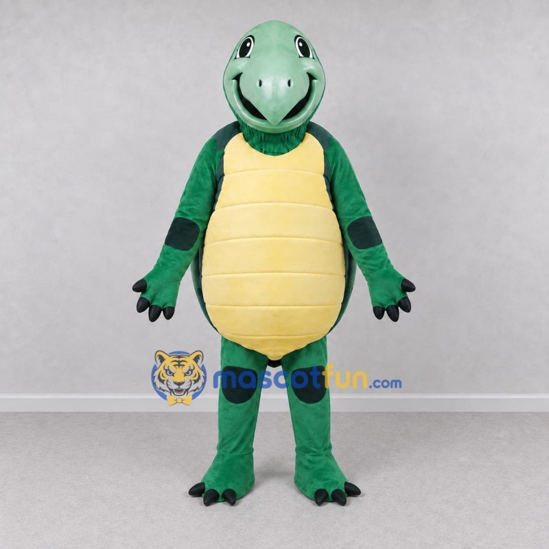 Custom Teal and Yellow Turtle Character Mascot Costume Adult Full Body Suit for Wildlife Events