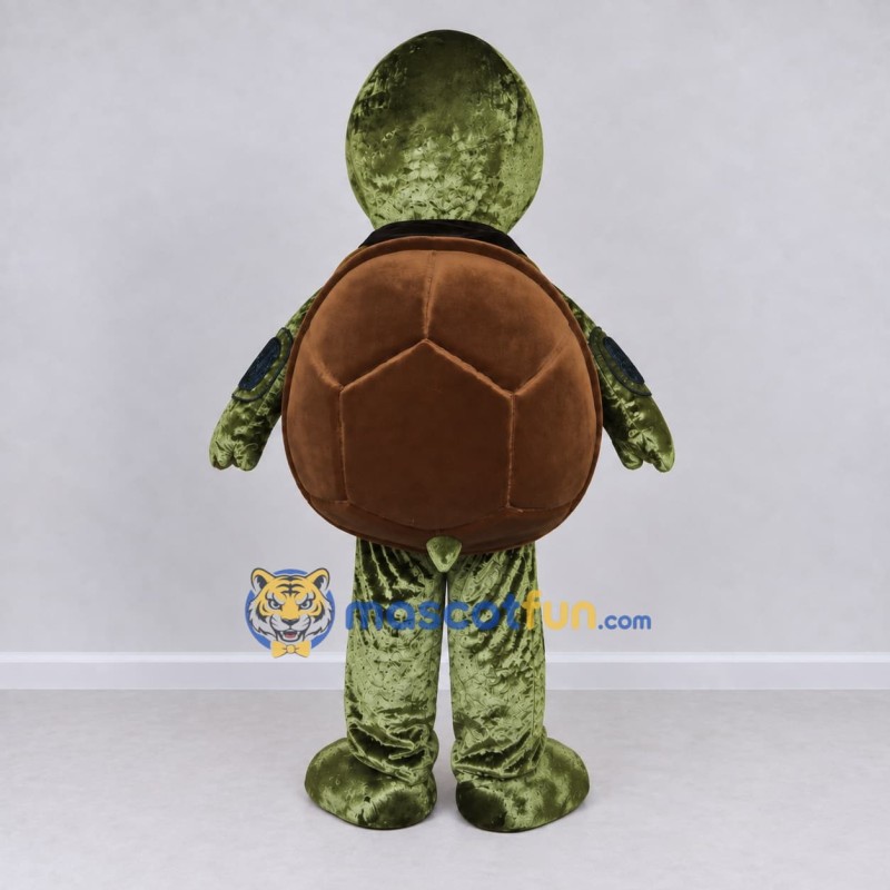 Custom Olive Green and Brown Turtle Explorer Character Mascot Costume Adult Full Body Suit for Outdoor Events Custom Olive Green and Brown Turtle Explorer Character Mascot Costume Adult Full Body Suit for Outdoor Events