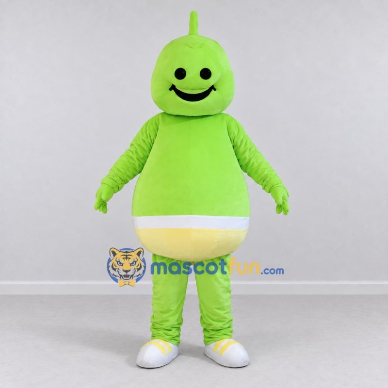 Custom Light Green and White Antenna Alien Character Mascot Costume Adult Full Body Suit for Theme Parties Custom Light Green and White Antenna Alien Character Mascot Costume Adult Full Body Suit for Theme Parties