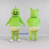 Custom Light Green and White Antenna Alien Character Mascot Costume Adult Full Body Suit for Theme Parties