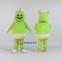 Custom Light Green and White Antenna Alien Character Mascot Costume Adult Full Body Suit for Theme Parties