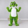 Custom Green and White Frog Character Mascot Costume Adult Full Body Suit for School Events Custom Green and White Frog Character Mascot Costume Adult Full Body Suit for School Events