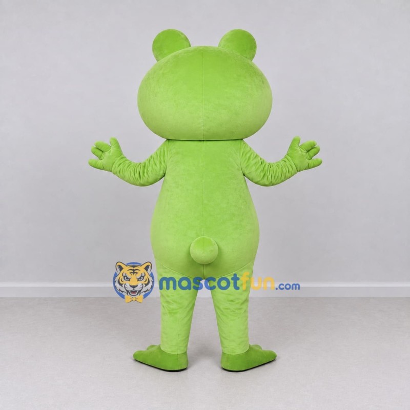 Custom Light Green and White Frog Character Mascot Costume Adult Full Body Suit for School Events Custom Light Green and White Frog Character Mascot Costume Adult Full Body Suit for School Events