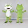 Custom Light Green and White Frog Character Mascot Costume Adult Full Body Suit for School Events